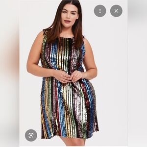Torrid Muti-colored Striped Sequin Dress - Size 3 - 22/24 - NWT